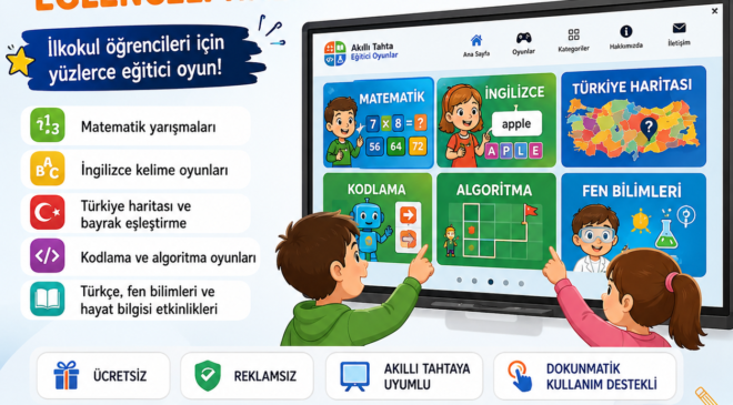 Akıllı Tahta İçin Ücretsiz Eğitici Oyun Platformu Yayında: Öğrenciler Dersleri Oyunla Öğreniyor